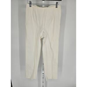Neiman Marcus Exclusive Womens Sz 4 High Waist Straight Leg Dress Pants Cream